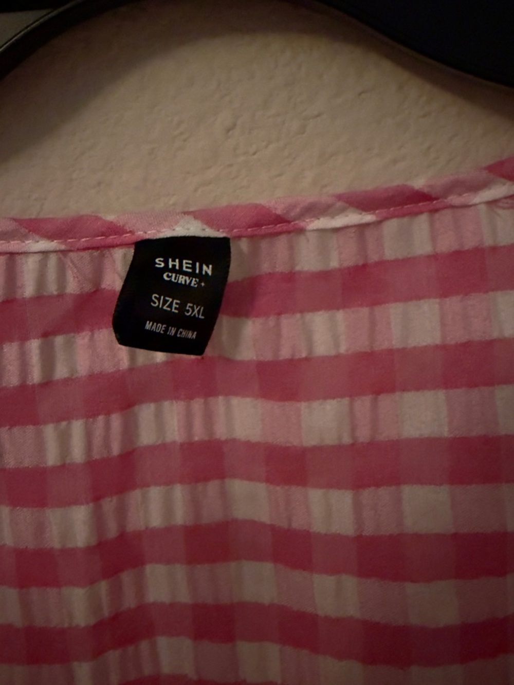SHEIN Pink and White Gingham Midi Dress - Picture 5 of 5